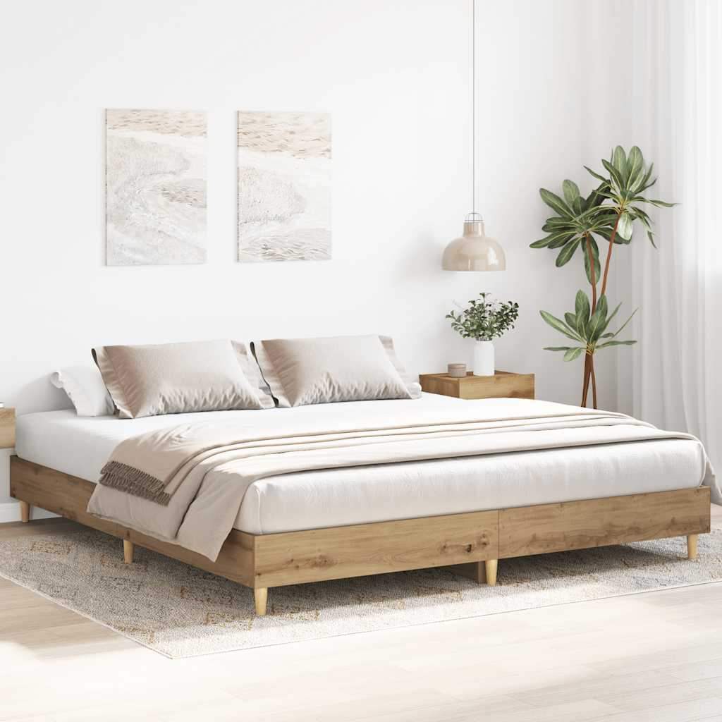 Bed Frame | Artisan Oak | Engineered Wood, Solid Pine Wood, Plywood