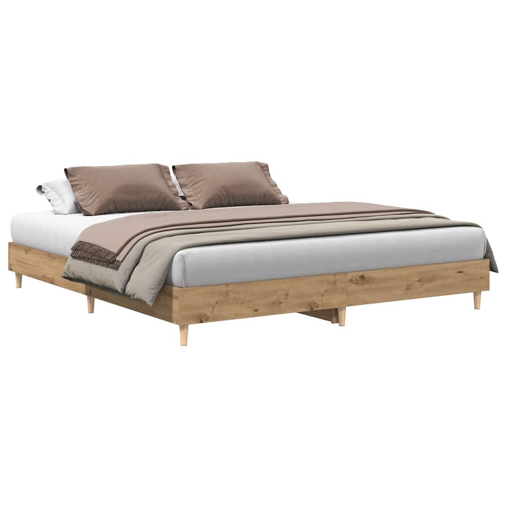 Bed Frame Without Mattress Artisan Oak 160X200Cm Engineered Wood