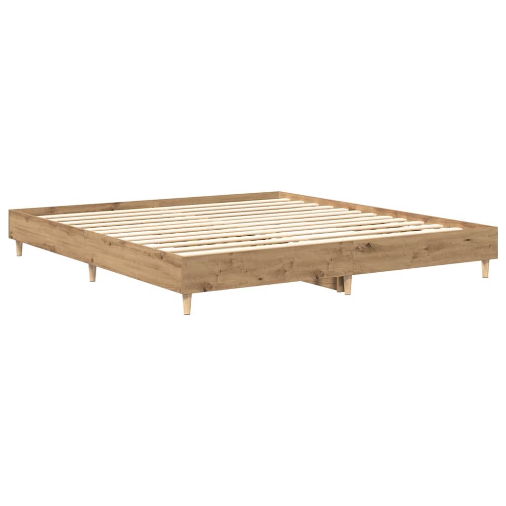 Bed Frame Without Mattress Artisan Oak 160X200Cm Engineered Wood