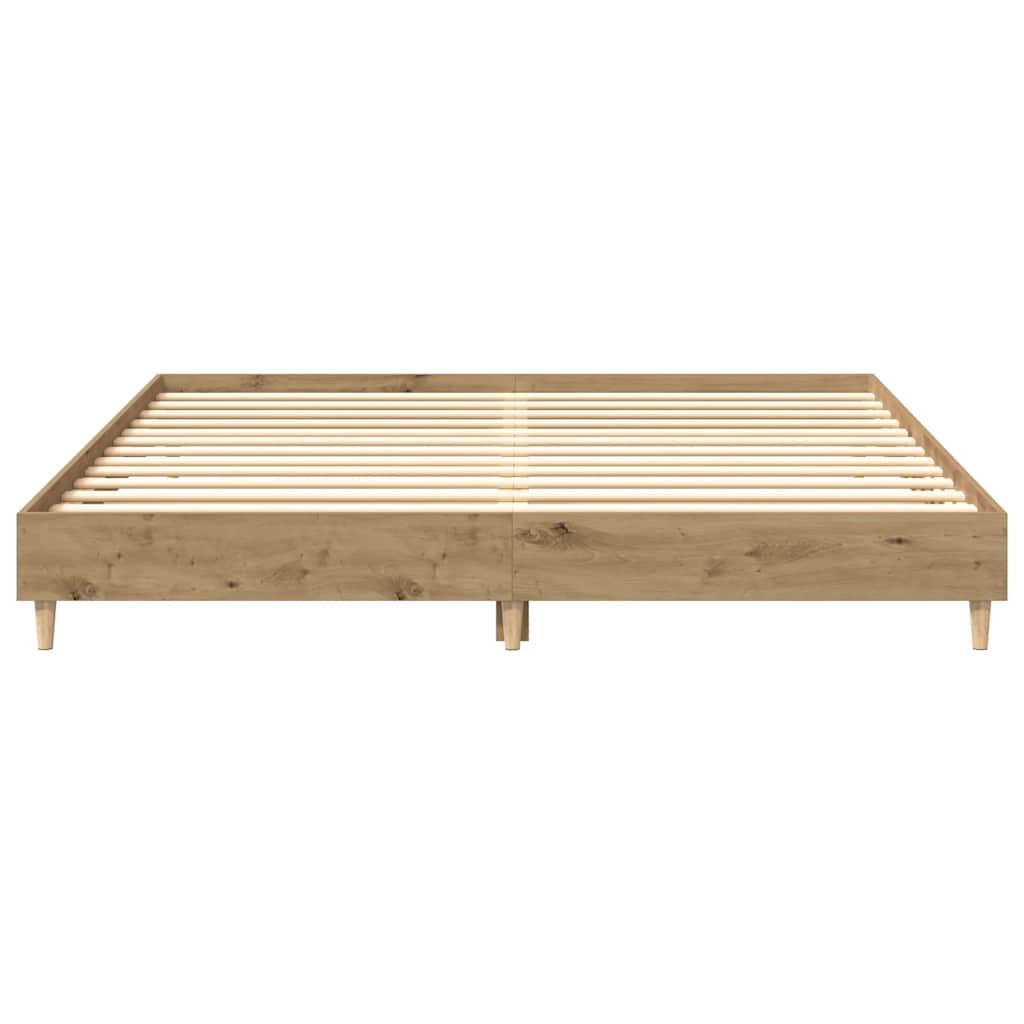 Bed Frame Without Mattress Artisan Oak 160X200Cm Engineered Wood