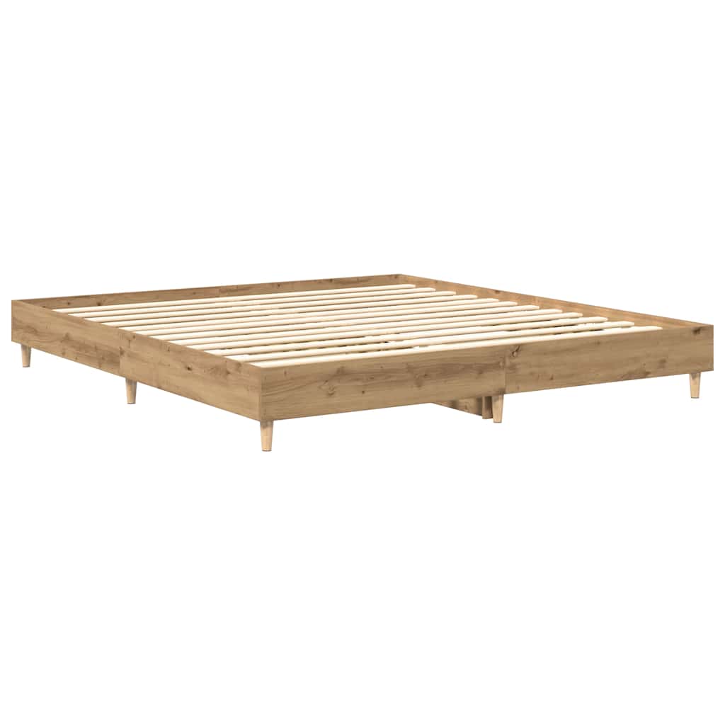 Bed Frame Without Mattress Artisan Oak 160X200Cm Engineered Wood