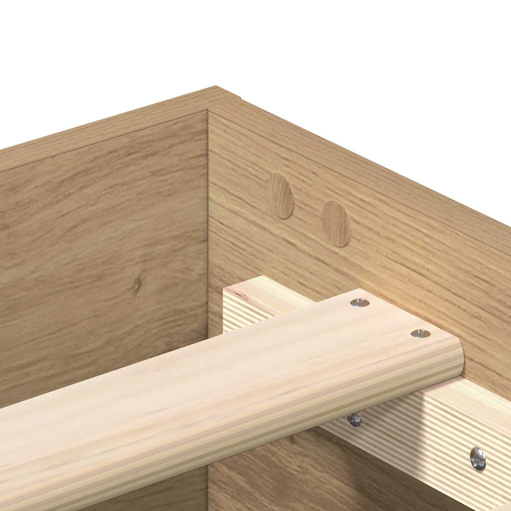Bed Frame Without Mattress Artisan Oak 160X200Cm Engineered Wood