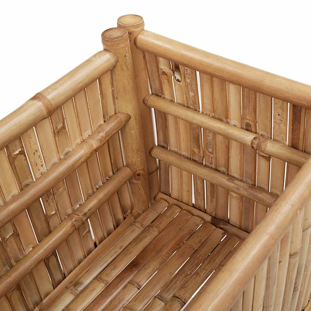 Planter Bamboo Raised Garden Box Outdoor Flower Vegetable Bed Brown 110 cm 90 cm