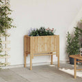 Planter Bamboo Raised Garden Box Outdoor Flower Vegetable Bed Brown 110 cm 90 cm