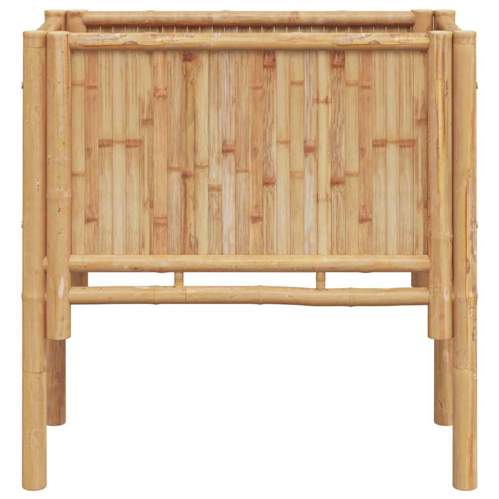 Planter Bamboo Raised Garden Box Outdoor Flower Vegetable Bed Brown 110 cm 90 cm