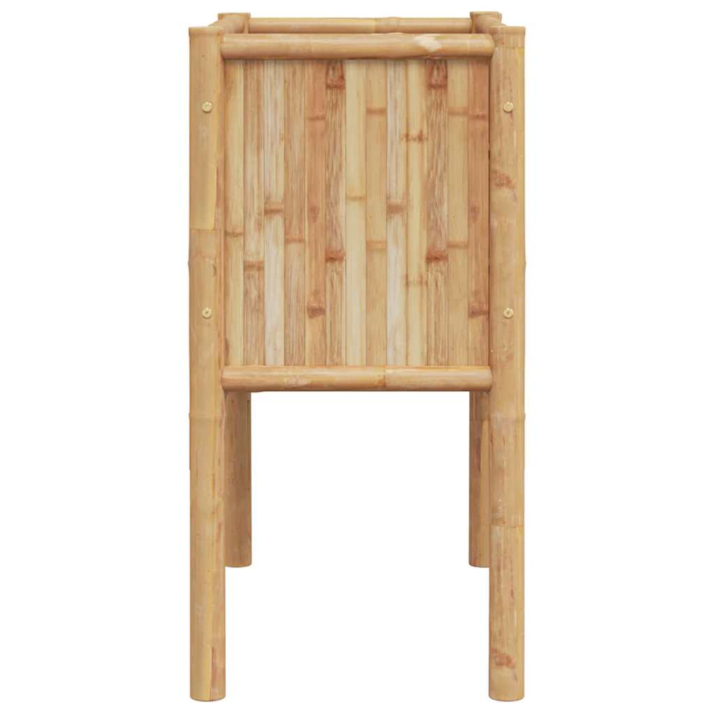 Planter Bamboo Raised Garden Box Outdoor Flower Vegetable Bed Brown 110 cm 90 cm