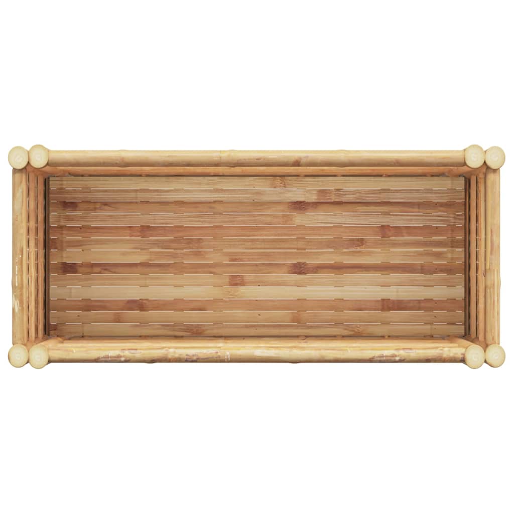 Planter Bamboo Raised Garden Box Outdoor Flower Vegetable Bed Brown 110 cm 90 cm