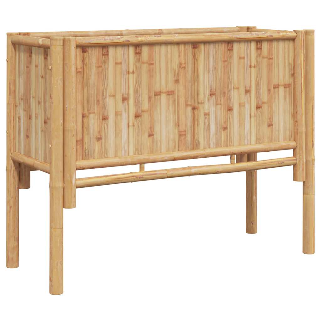 Planter Bamboo Raised Garden Box Outdoor Flower Vegetable Bed Brown 110 cm 90 cm