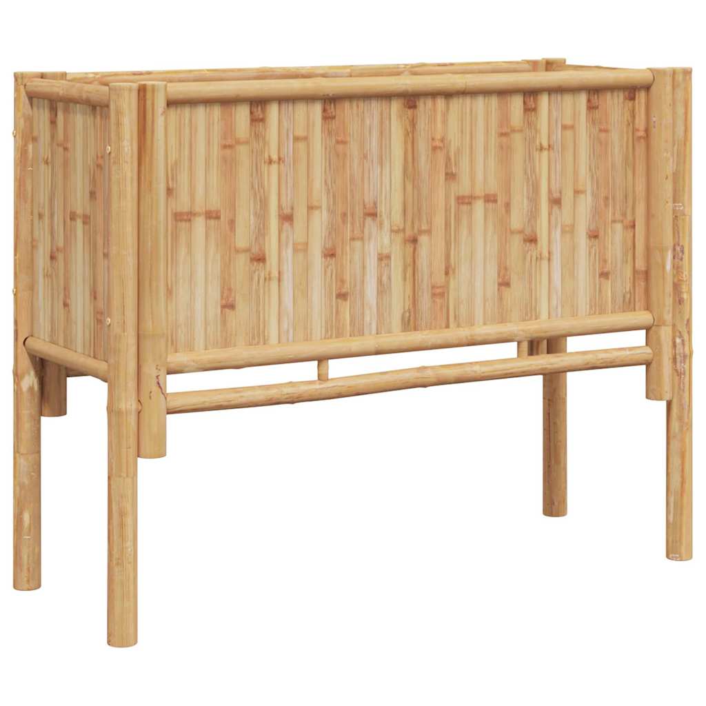 Planter Bamboo Raised Garden Box Outdoor Flower Vegetable Bed Brown 110 cm 90 cm
