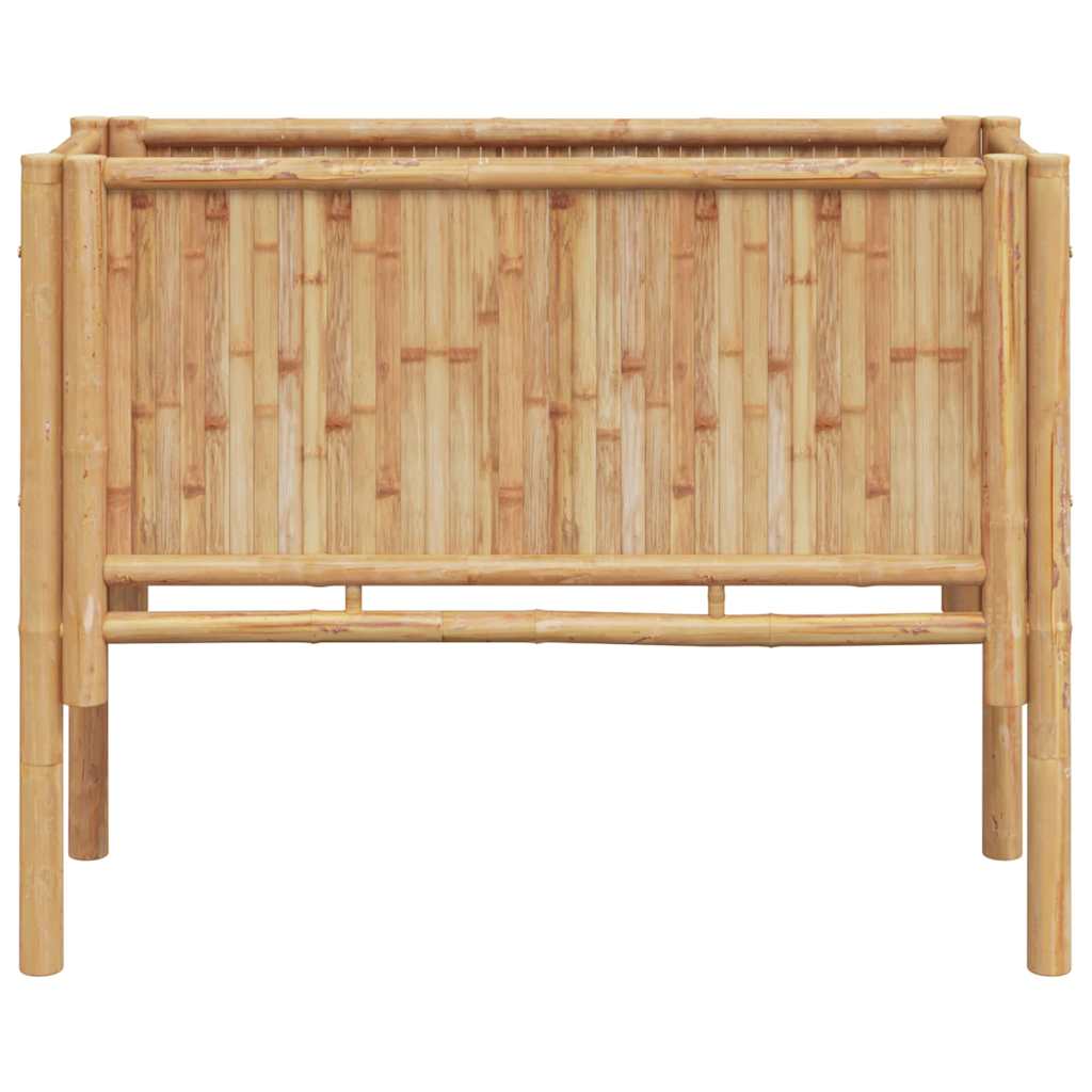Planter Bamboo Raised Garden Box Outdoor Flower Vegetable Bed Brown 110 cm 90 cm