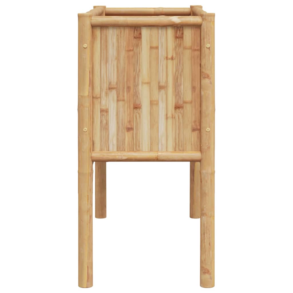 Planter Bamboo Raised Garden Box Outdoor Flower Vegetable Bed Brown 110 cm 90 cm