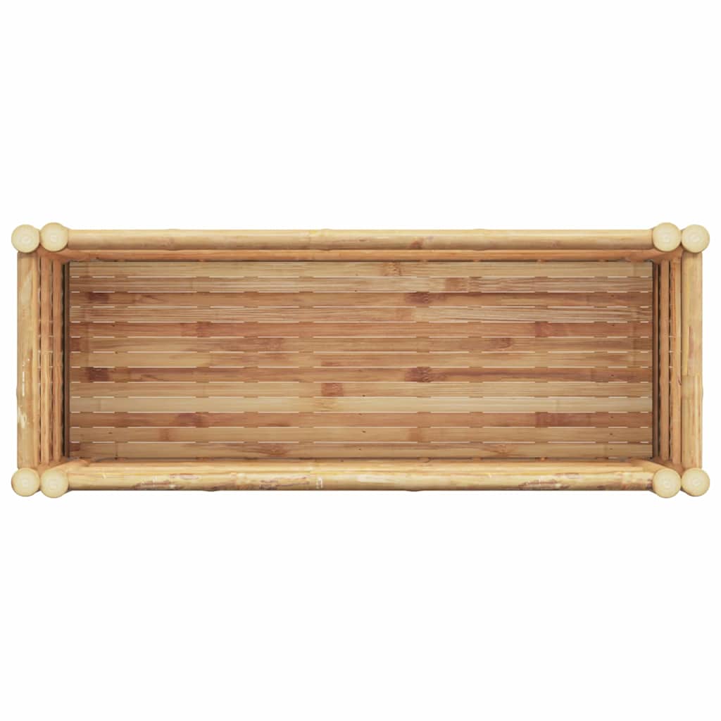Planter Bamboo Raised Garden Box Outdoor Flower Vegetable Bed Brown 110 cm 90 cm