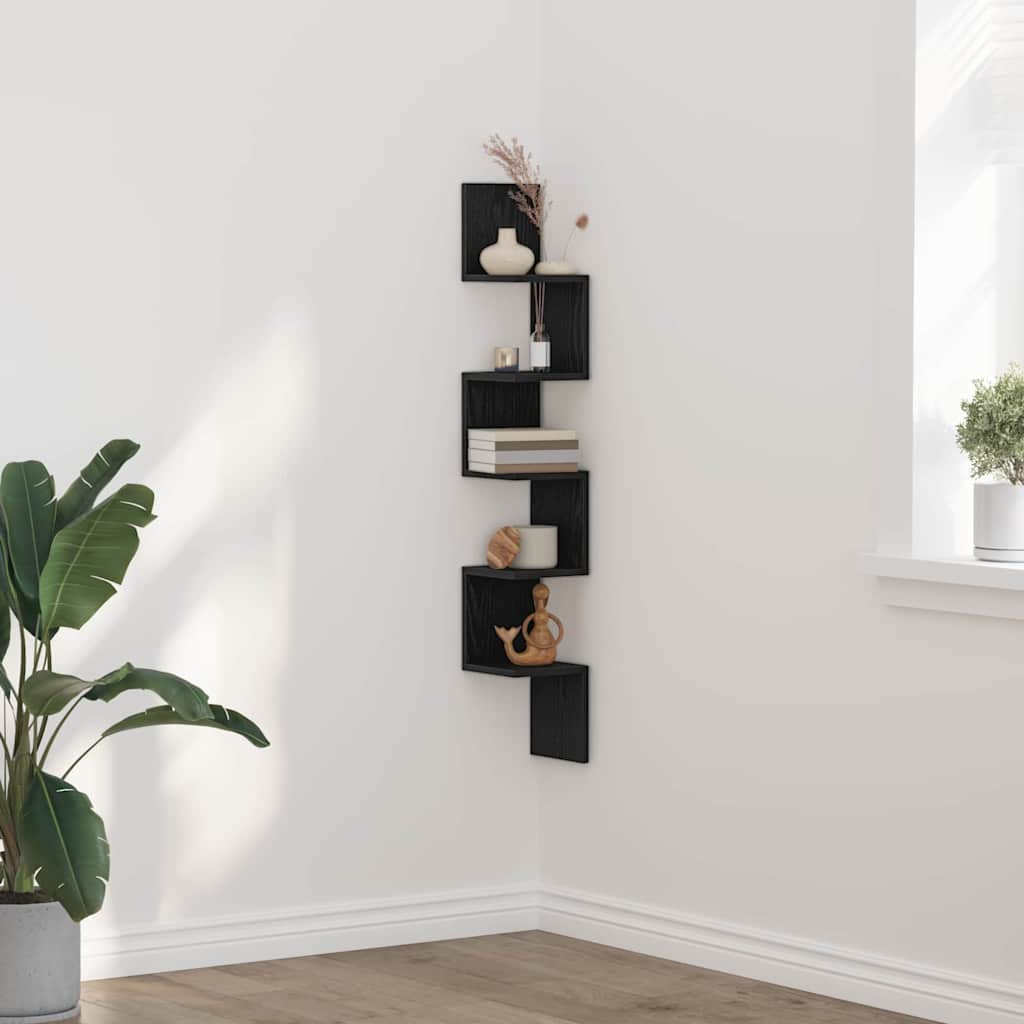 Wall Corner Shelf 32X32X127,5 Cm Engineered Wood