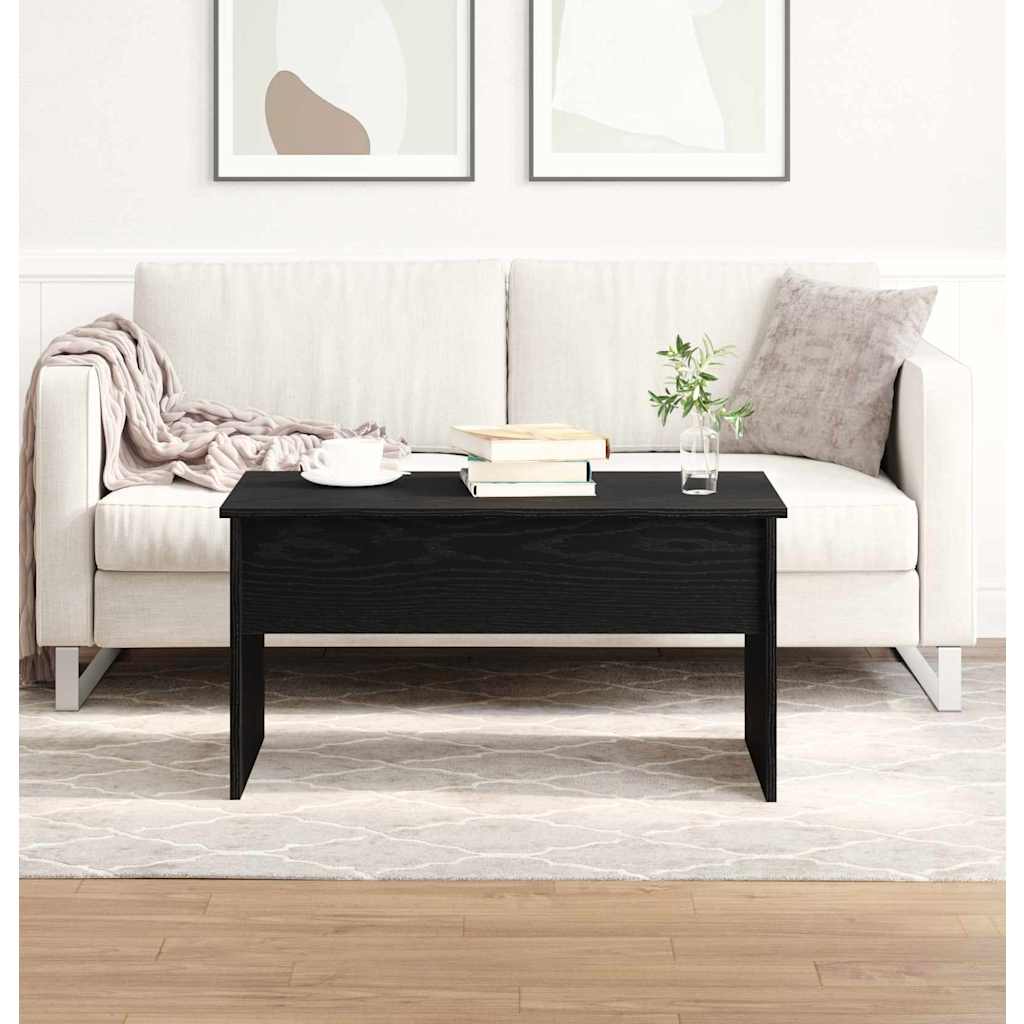 Coffee Table Black Oak 80 X 50.5 X 41.5 Cm Engineered Wood