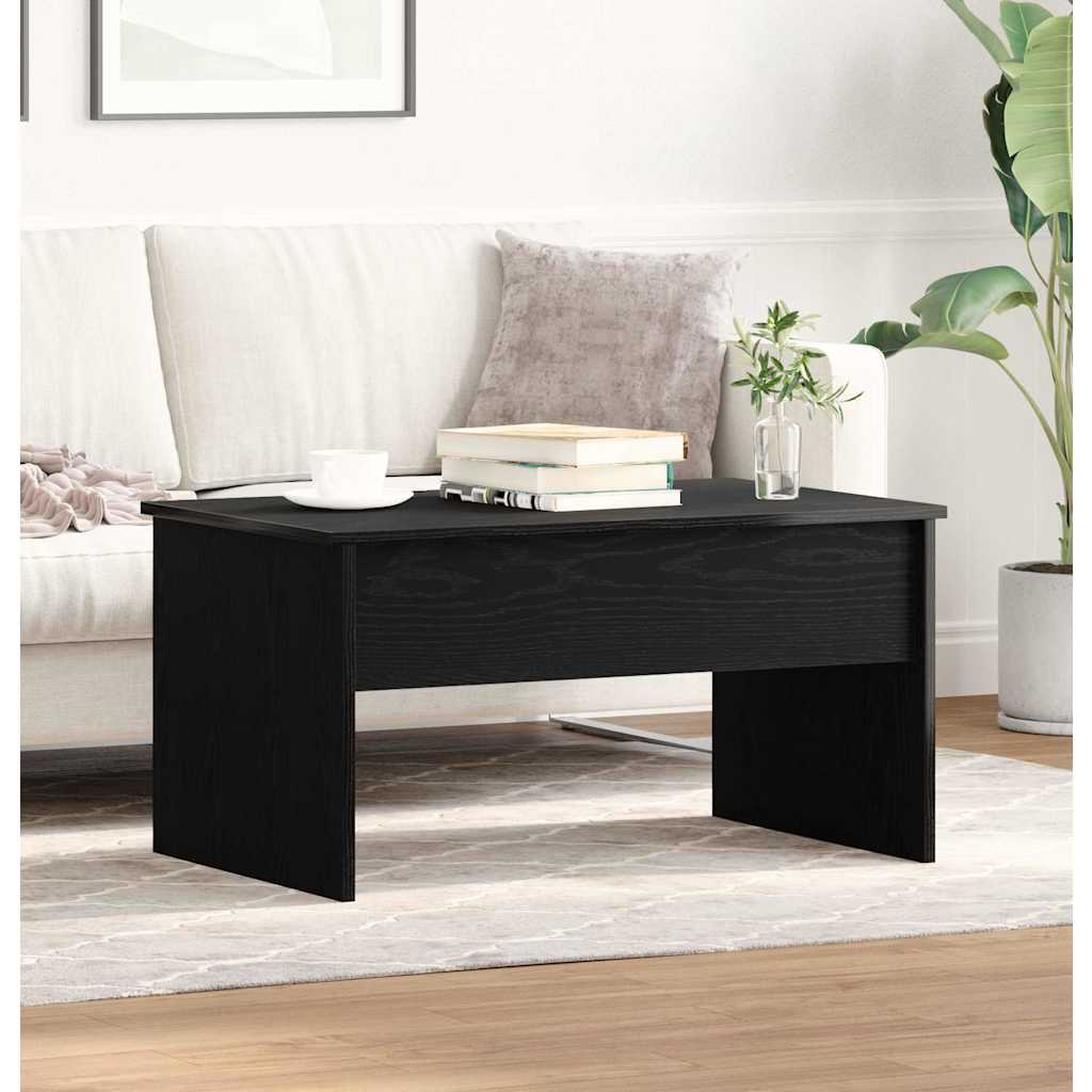 Coffee Table Black Oak 80 X 50.5 X 41.5 Cm Engineered Wood