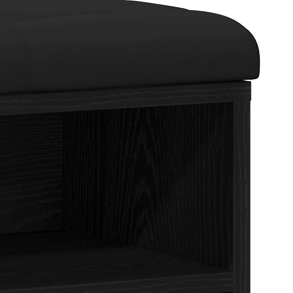 Shoe Bench With Shelf Black 82 X 32 X 50 Cm Engineered Wood
