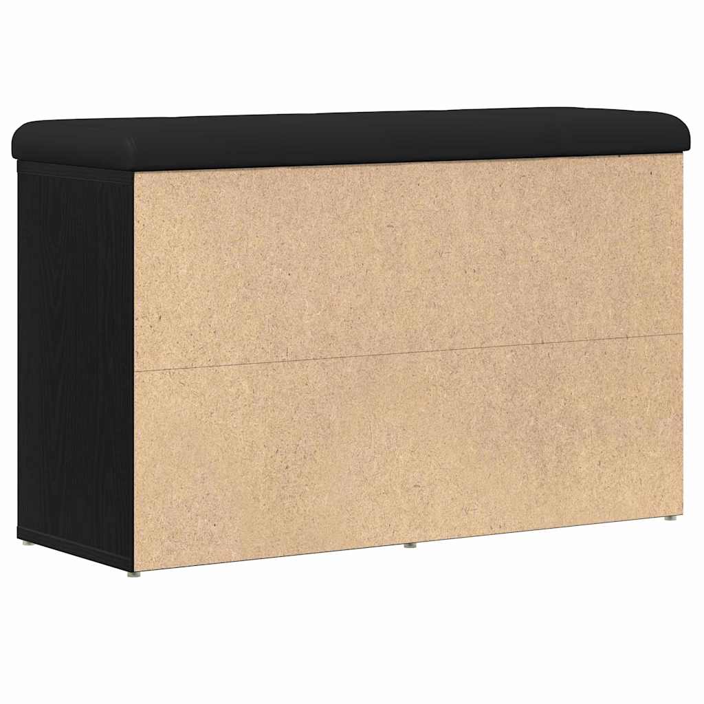 Shoe Bench With Shelf Black 82 X 32 X 50 Cm Engineered Wood
