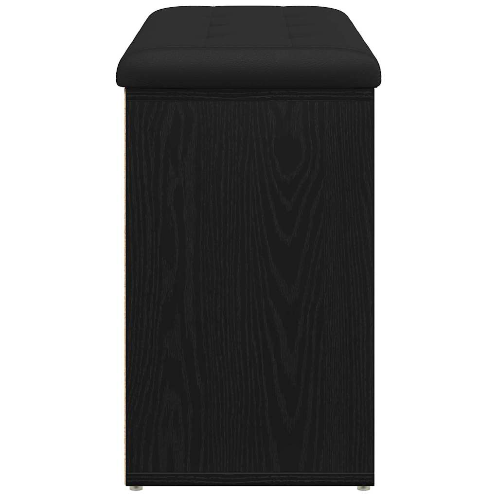 Shoe Bench With Shelf Black 82 X 32 X 50 Cm Engineered Wood
