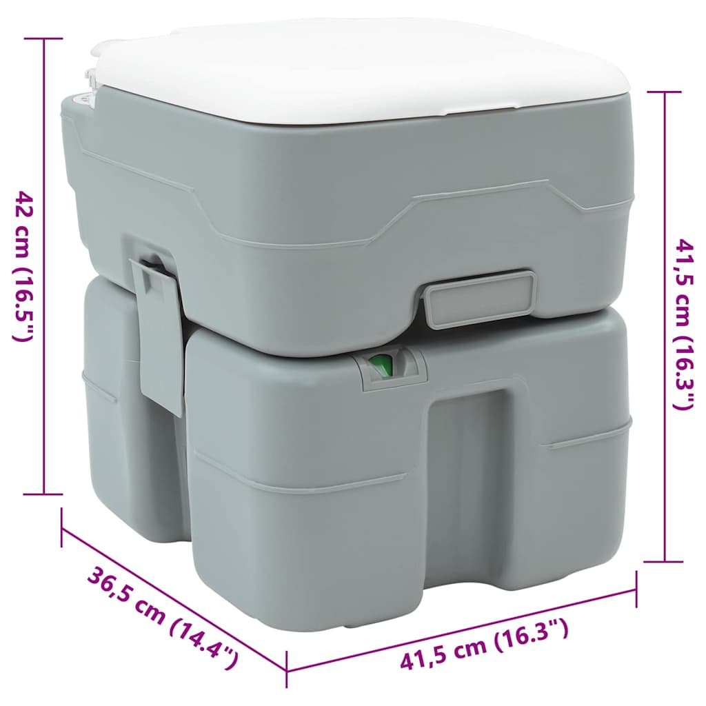 Camping Toilet Grey 41.5 X 36.5 X 42 Cm