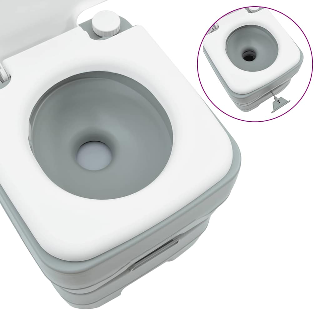 Camping & Hiking Toilet Set 2 Pcs Grey 50.5 X 33 103 Cm 50.5 X 33 X 103 Cm 50.5
