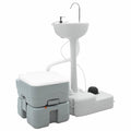Camping & Hiking Toilet Set 2 Pcs Grey 50.5 X 33 103 Cm 50.5 X 33 X 103 Cm 50.5