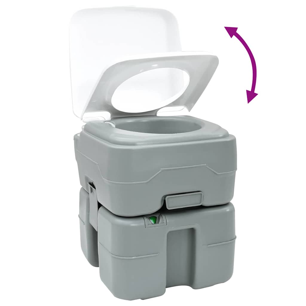 Camping & Hiking Toilet Set 2 Pcs Grey 50.5 X 33 103 Cm 50.5 X 33 X 103 Cm 50.5
