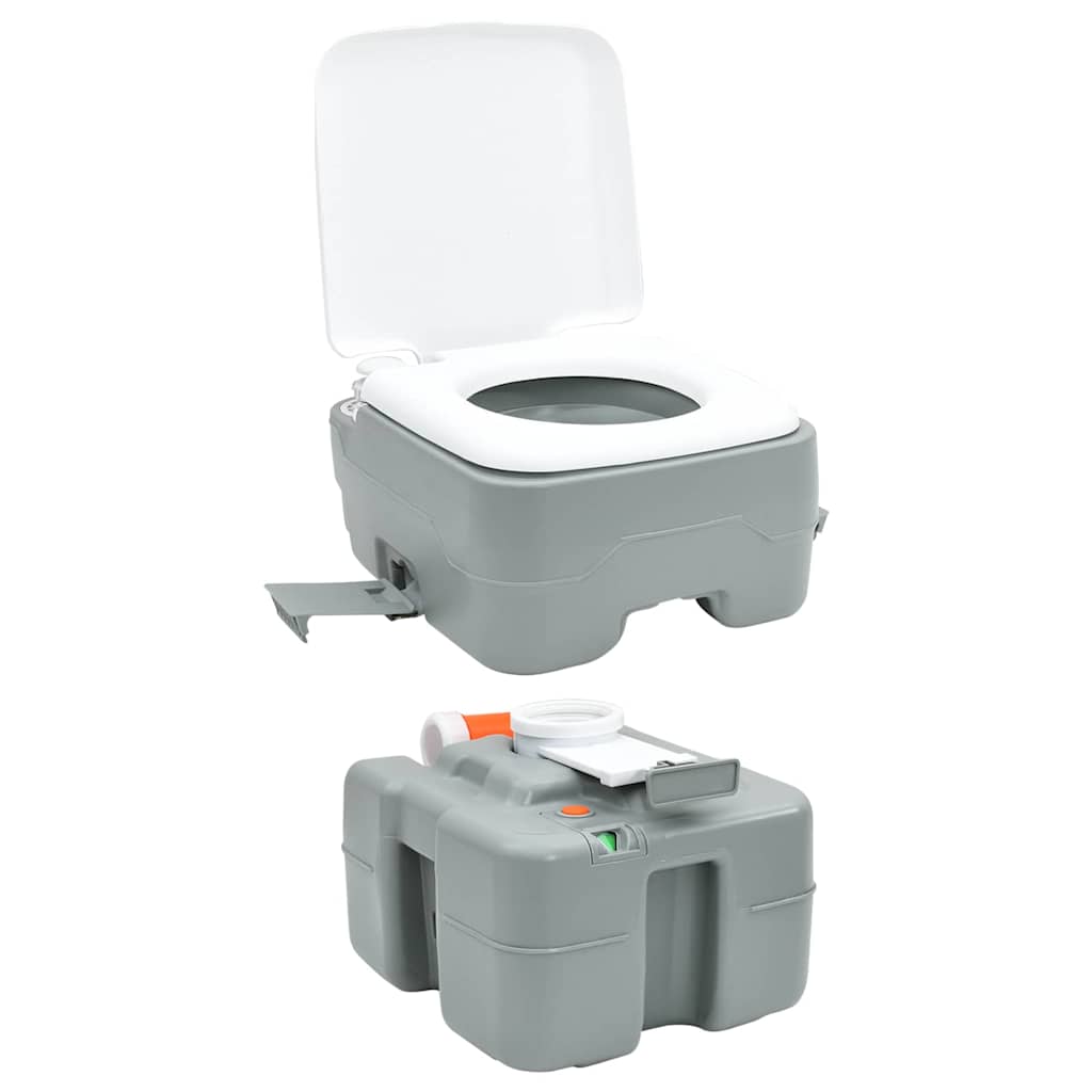 Camping & Hiking Toilet Set 2 Pcs Grey 50.5 X 33 103 Cm 50.5 X 33 X 103 Cm 50.5