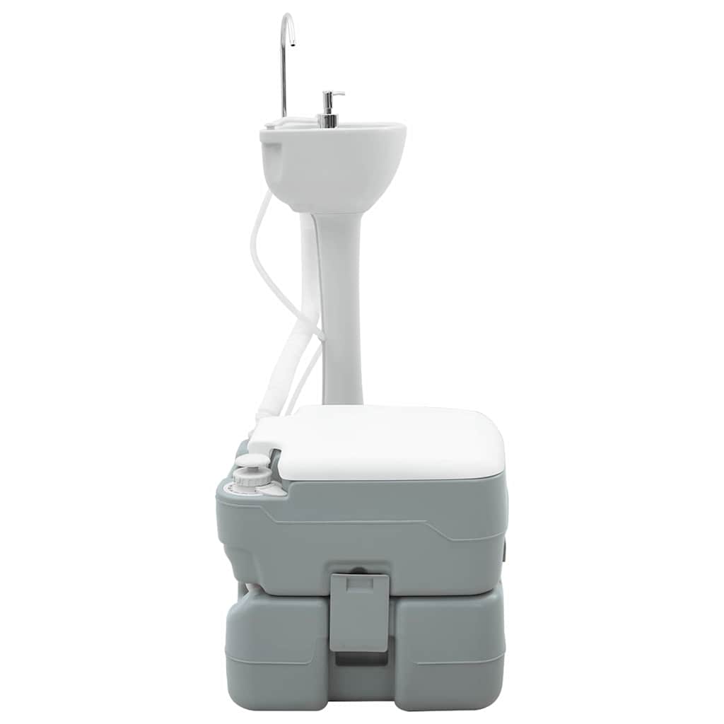 Camping & Hiking Toilet Set 2 Pcs Grey 50.5 X 33 103 Cm 50.5 X 33 X 103 Cm 50.5