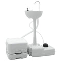 Camping & Hiking Toilet Set 2 Pcs White Light Blue Grey Portable 50.5 Cm Grey 50