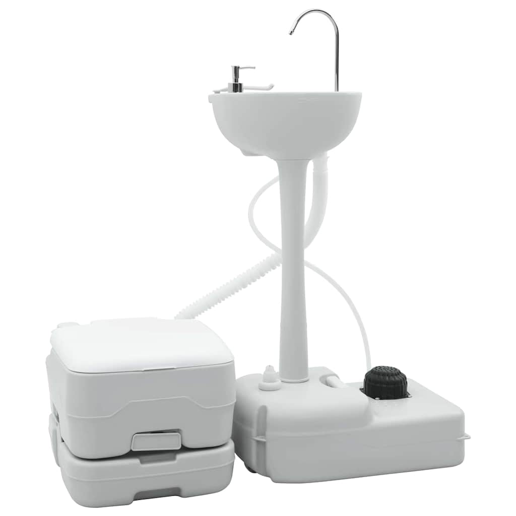 Camping Toilet Set 2 Pcs And White