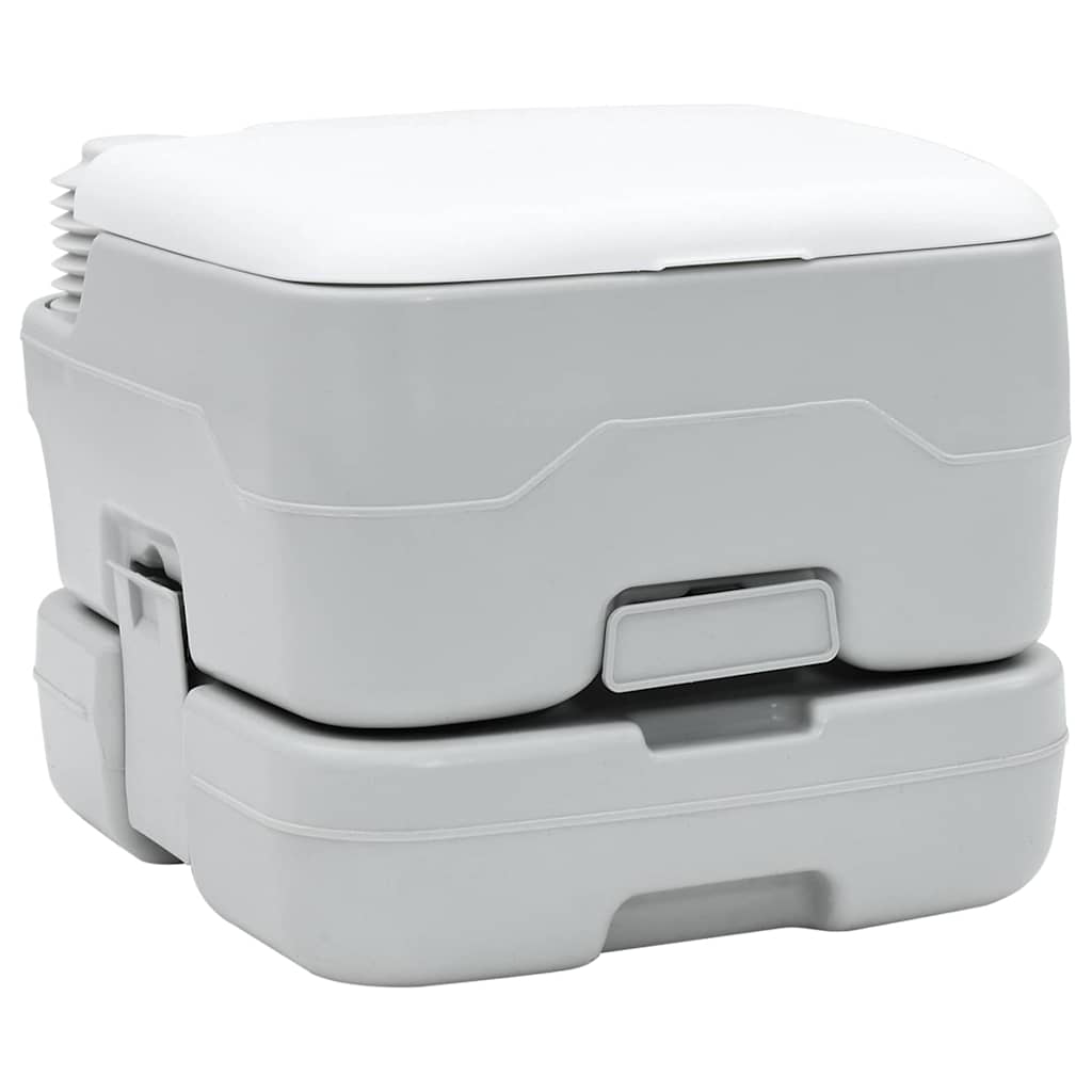 Camping & Hiking Toilet Set 2 Pcs White Light blue Grey Portable 50.5 cm