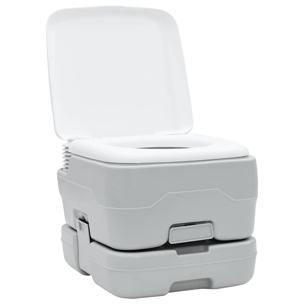 Camping & Hiking Toilet Set 2 Pcs White Light blue Grey Portable 50.5 cm