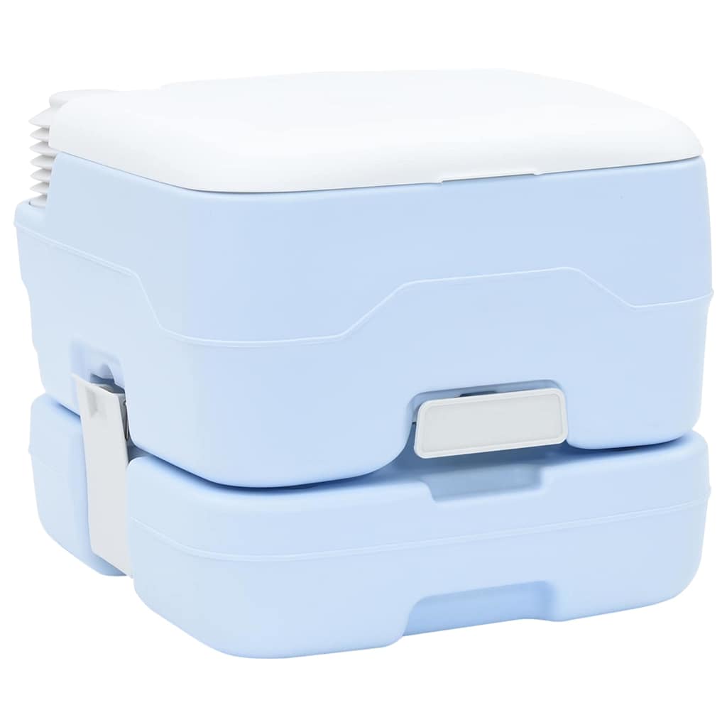 Camping & Hiking Toilet Set 2 Pcs White Light Blue Grey Portable 50.5 Cm Grey 50