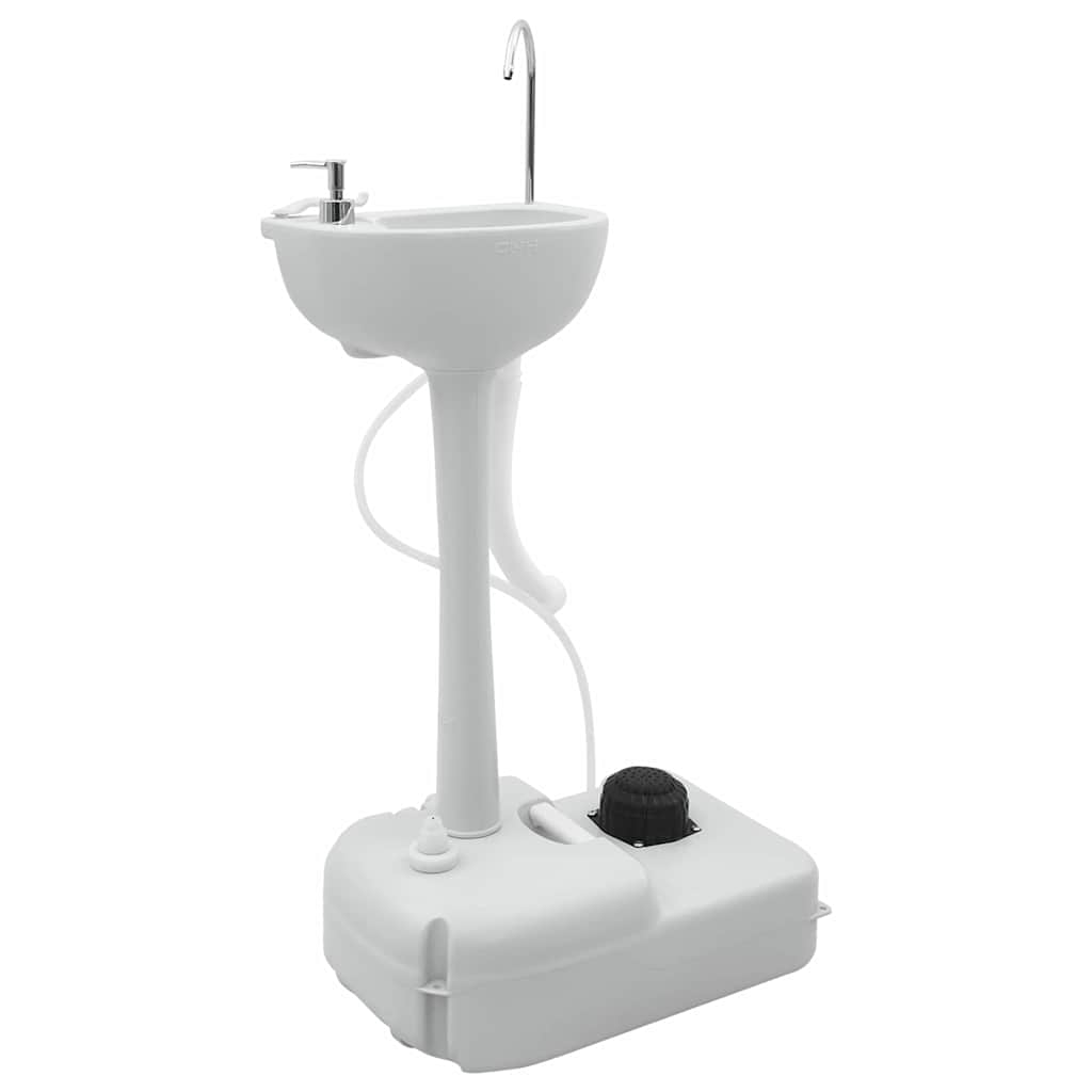 Camping & Hiking Toilet Set 2 Pcs White Light Blue Grey Portable 50.5 Cm Grey 50