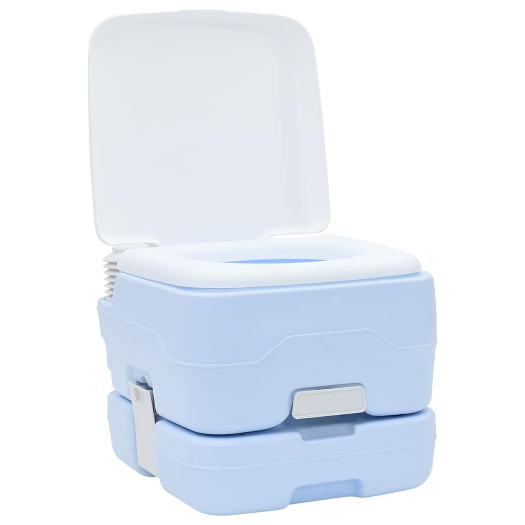 Camping & Hiking Toilet Set 2 Pcs White Light Blue Grey Portable 50.5 Cm Grey 50