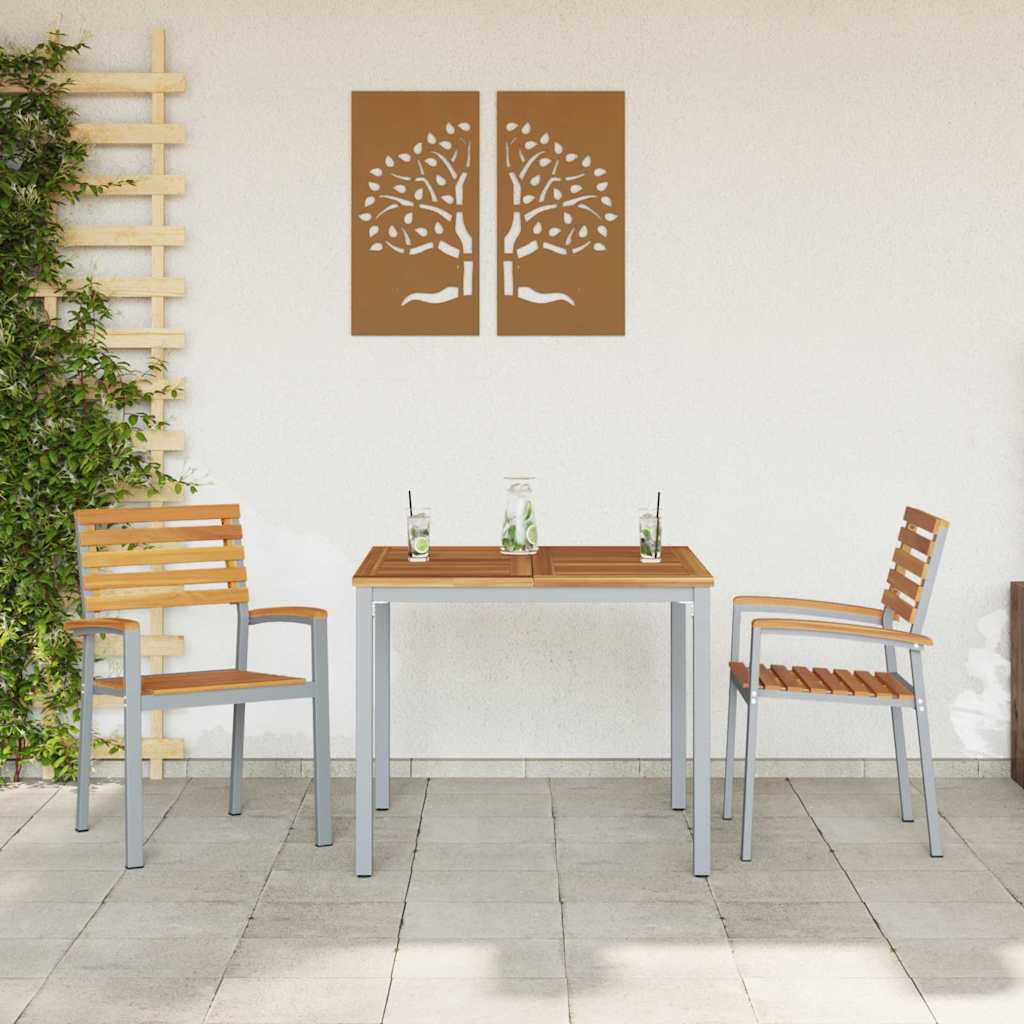 Outdoor Chair Garden 6 Pcs Brown 56 X 57 87 Cm Solid Acacia Wood 56 X 57 X 87 Cm