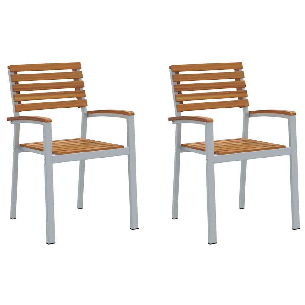 Outdoor Chair Garden 6 Pcs Brown 56 X 57 87 Cm Solid Acacia Wood 56 X 57 X 87 Cm