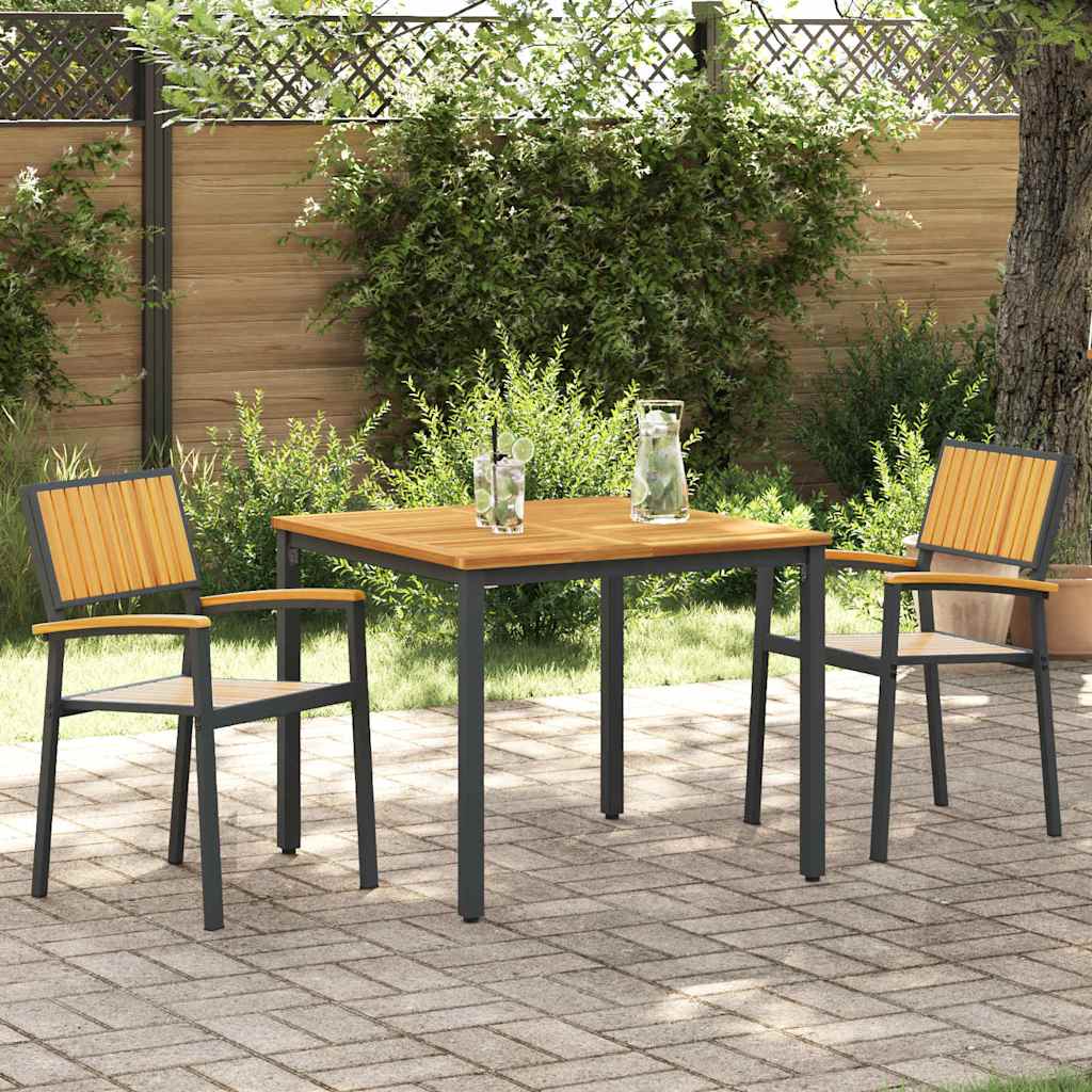 Stacking Chair 6 Pcs Brown 56 X 57 X 87 Cm Solid Acacia Wood