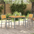 Stacking Chair 6 Pcs Brown 56 X 57 X 87 Cm Solid Acacia Wood