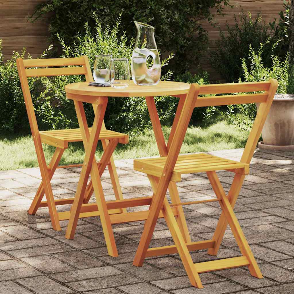 Garden Dining Set 3 Pcs Oil Solid Acacia Wood