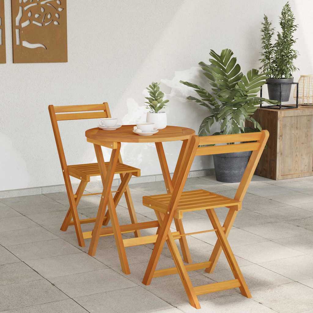 Garden Dining Set 3 Pcs Oil Solid Acacia Wood