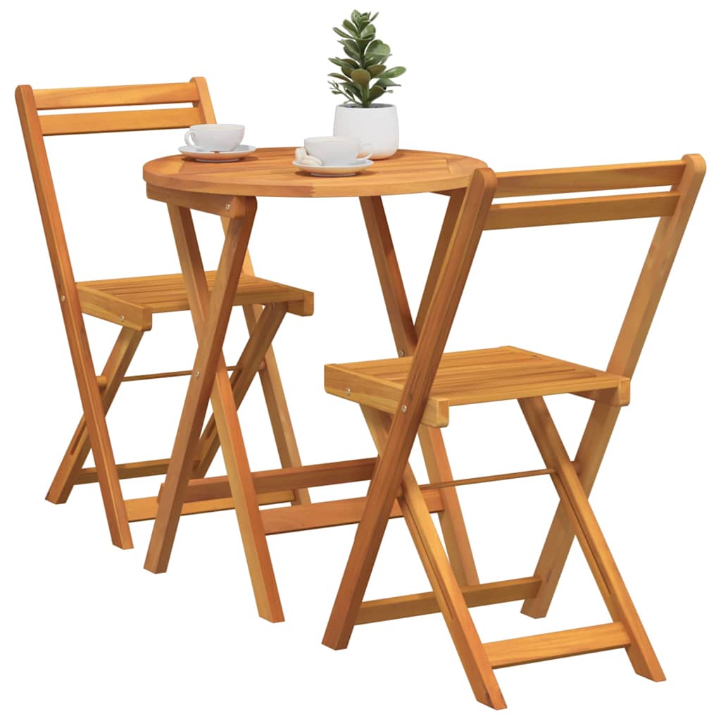 Garden Dining Set 3 Pcs Oil Solid Acacia Wood
