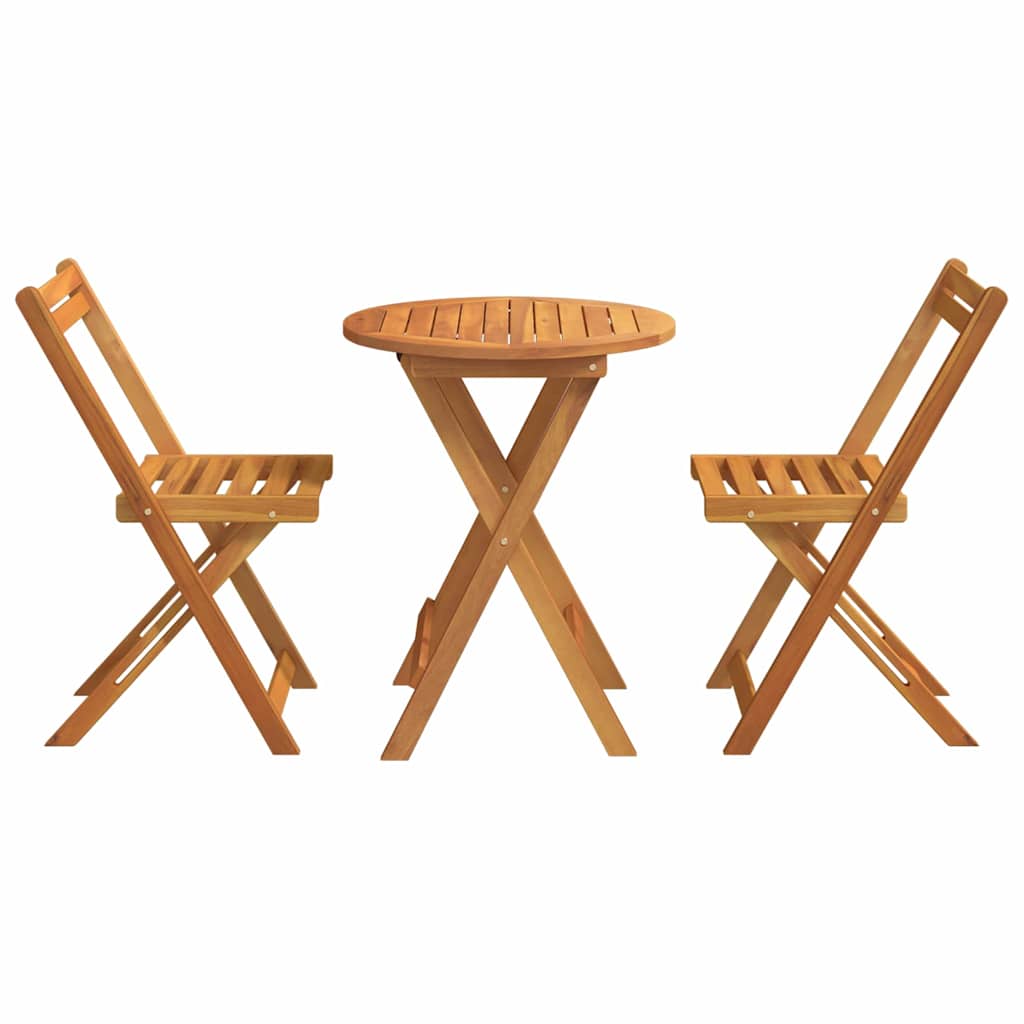 Garden Dining Set 3 Pcs Oil Solid Acacia Wood