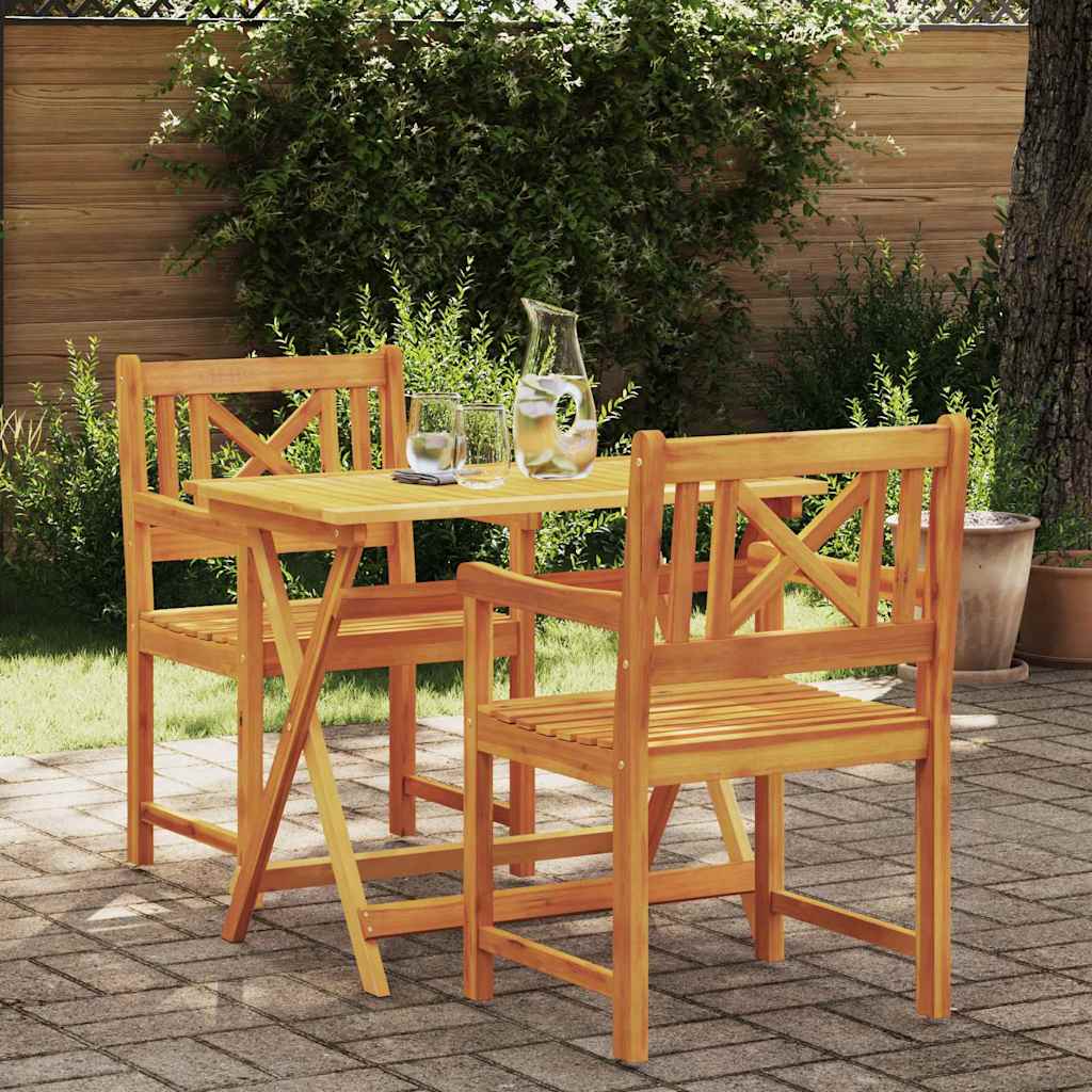 Garden Chairs 2 Pcs Natural Solid Acacia Wood