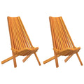 Outdoor Chair Garden Chairs Set of 2 Solid Acacia Wood Patio Dining Brown 69 cm