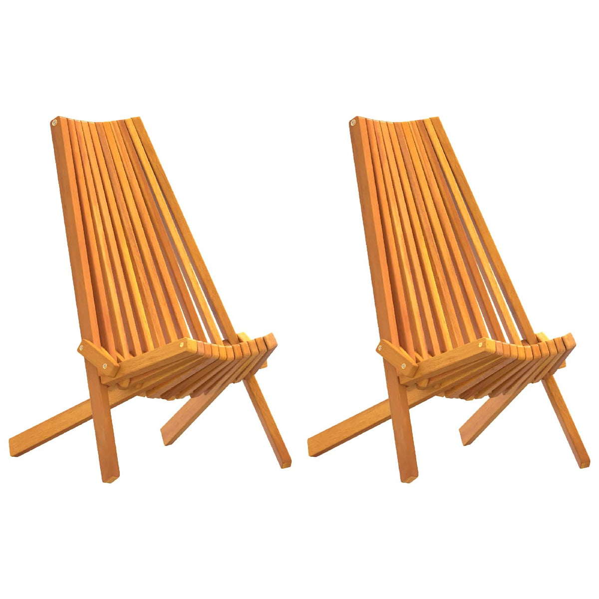 Outdoor Chair Garden Chairs Set of 2 Solid Acacia Wood Patio Dining Brown 69 cm