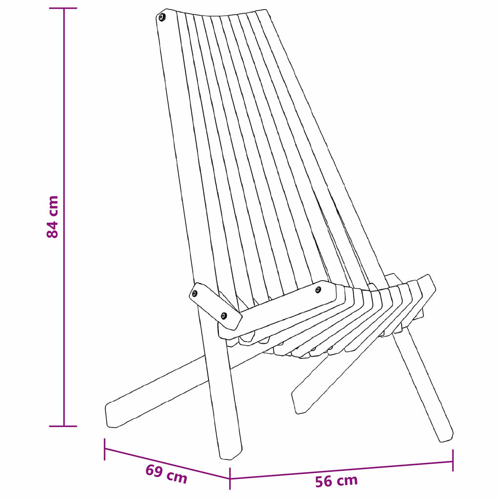 Outdoor Chair Garden Chairs Set of 2 Solid Acacia Wood Patio Dining Brown 69 cm