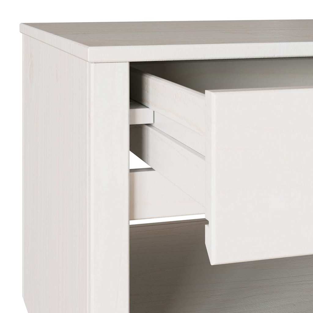 Coffee Table Drammen White 99 X 55 X 45 Cm Solid Pine Wood