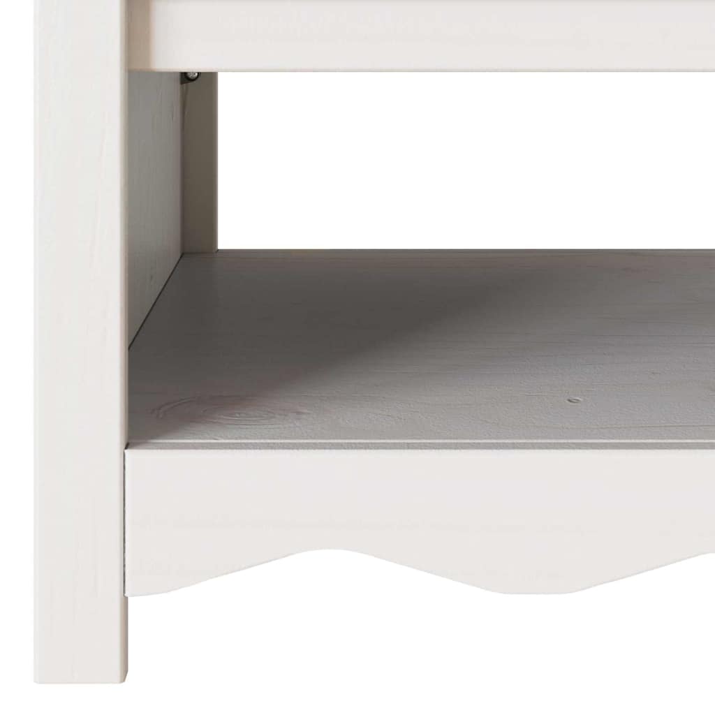 Coffee Table Drammen White 99 X 55 X 45 Cm Solid Pine Wood
