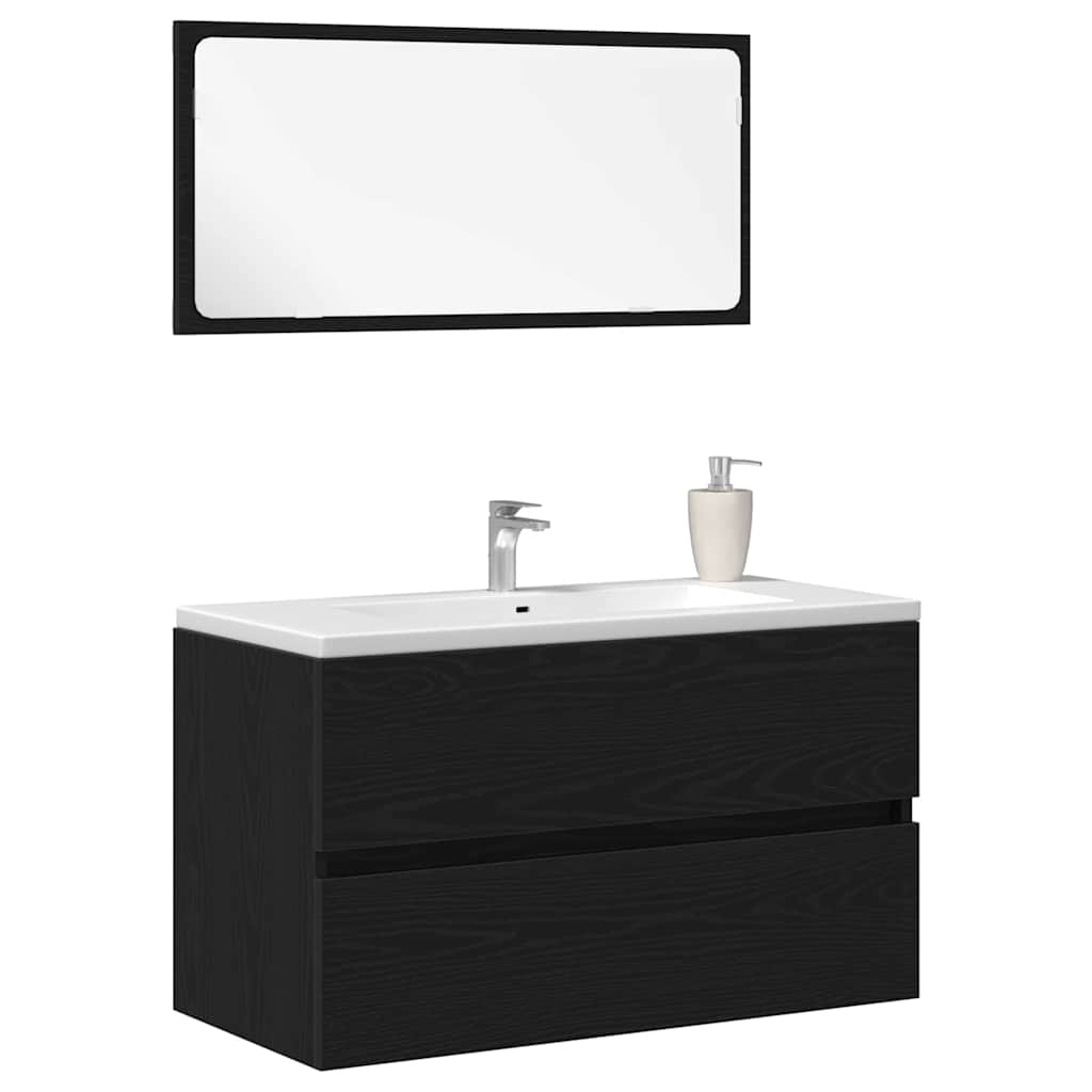 Bathroom Furniture Set 2 Pcs Engineered Wood